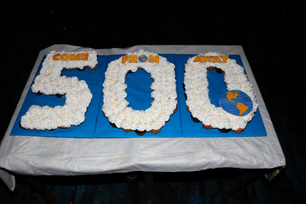 The 500th performance cupcakes, created by Sugarush in Red Bank, New Jersey.
