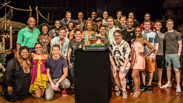 The cast of The Book of Mormon celebrates 3,000 performances on Broadway.