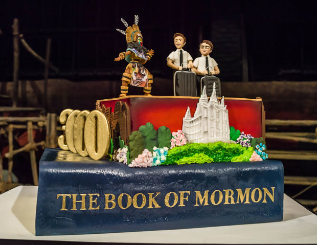 The cast of Book of Mormon celebrated 3,000 performances with a very unique cake.