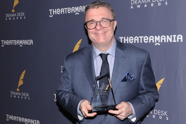As Nathan Lane lost his train of thought during his acceptance speech, he said, &quot;I&#39;m so tired. Aren&#39;t you tired?&quot; He then went on to make his comments about Prednisone.