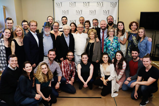 The company of The National Yiddish Theatre Folsbiene&#39;s production of Fiddler in the Roof, directed by Joel Grey, gather on for the first day of rehearsals.