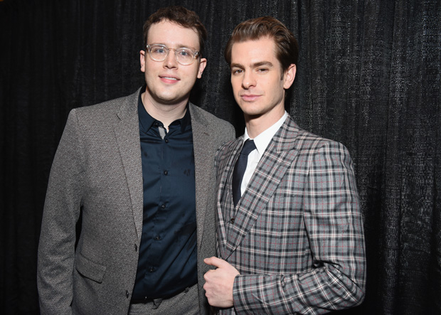 Grey Henson and Andrew Garfield at the Tony Honors Cocktail Party.