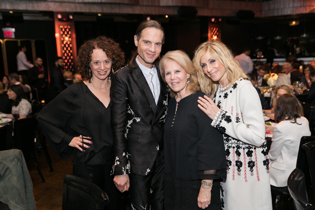 Honoree Daryl Roth (third-from-right) with Rebecca Taichman, Jordan Roth, and Judith Light.