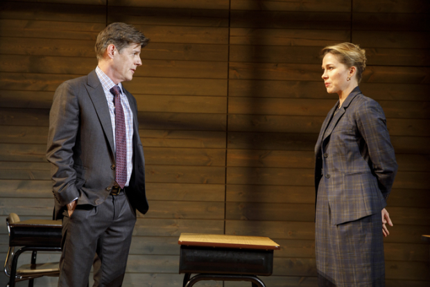 Rick Holmes (Kevin O&#39;Neill) and Kristen Bush (Cara Russo) in a scene from Anthony Giardina&#39;s Dan Cody&#39;s Yacht, directed by Doug Hughes, at Manhattan Theatre Club&#39;s New York City Center &mdash; Stage I.
