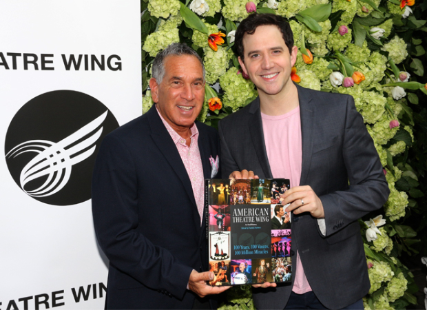 Santino Fontana and his guest for the afternoon show off the new book.