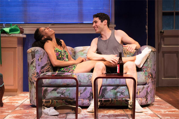 Yesenia Iglesias and Zack Powell in a scene from The Legend of Georgia McBride, directed by Tom Story, at Round House Theatre.