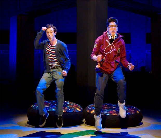 Will Connolly and George Salazar in the original production of Be More Chill at Two River Theater.
