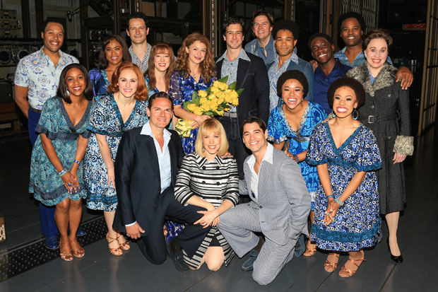 Melissa Benoist and the cast of Beautiful celebrate after Benoist&#39;s debut performance.