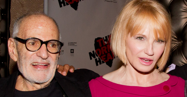 Larry Kramer with Ellen Barkin at the opening of The Normal Heart in 2011.