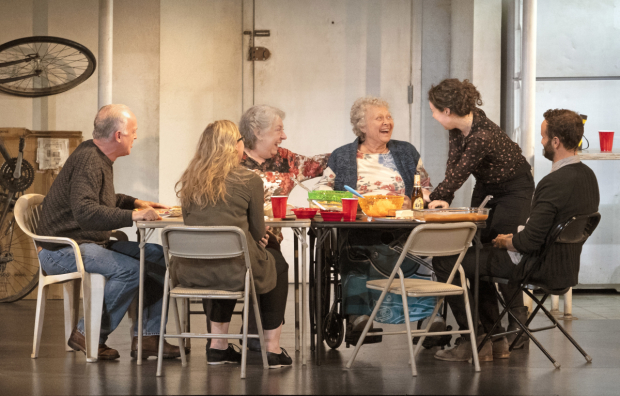 The cast of The Humans, directed by Joe Mantello, at the Ahmanson Theatre in Los Angeles.