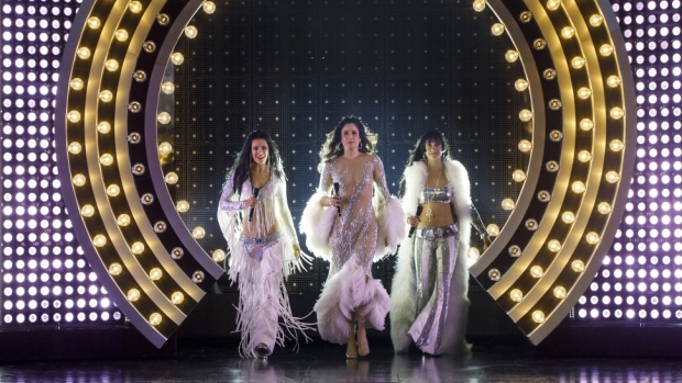 Teal Wicks, Stephanie J. Block, and Micaela Diamond share the title role in The Cher Show for its pre-Broadway run at Chicago&#39;s Oriental Theatre, directed by Jason Moore.