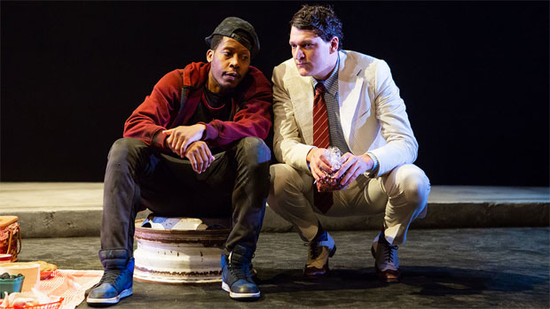 Namir Smallwood and Gabriel Ebert in Pass Over at Lincoln Center Theater.