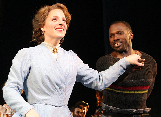 Jessie Mueller and Joshua Henry take their bow as Carousel opens on Broadway.