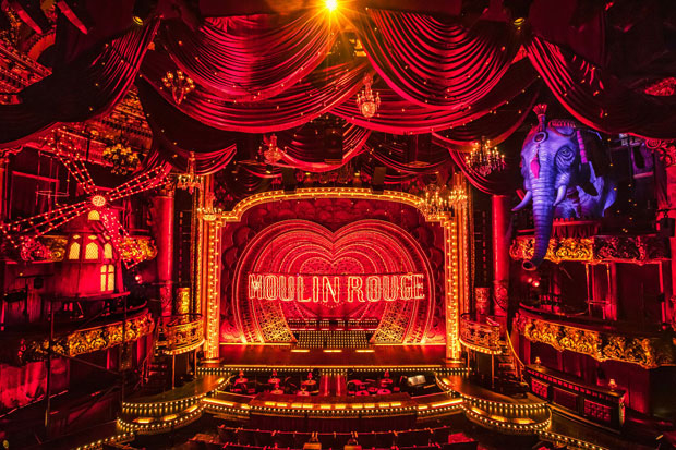 The set for Moulin Rouge!, beginning performances tonight at Boston&#39;s Emerson Colonial Theatre.