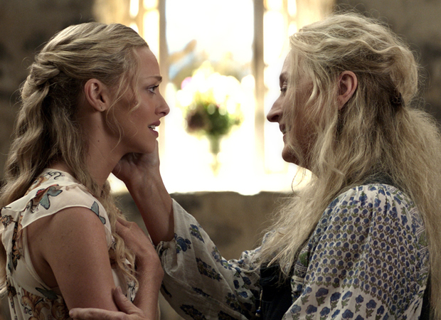 Amanda Seyfried and Meryl Streep in Mamma Mia! Here We Go Again.