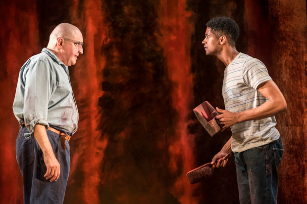 Alfred Molina and Alfred Enoch in the current production of Red at the Wyndham&#39;s Theatre.