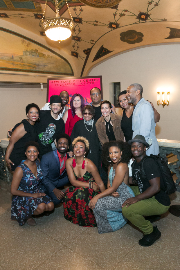 Savion Glover, Micki Grant, and Jeanine Tesori with the company of Don&#39;t Bother Me, I Can&#39;t Cope.