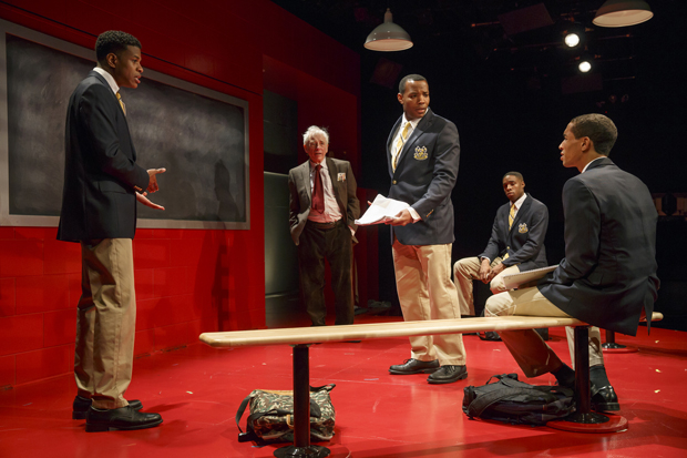 Austin Pendleton (center) played Mr. Pendleton in the 2013 off-Broadway production of Tarell Alvin McCraney&#39;s Choir Boy. He reprises the role on Broadway later this year.