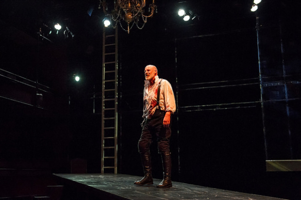 Jonathan Croy in the title role of Shakespeare and Company&#39;s production of Macbeth, directed by Melia Bensussen.