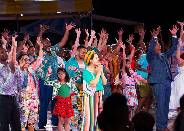 Shaina Taub and the company of Twelfth Night take a bow during curtain call on opening night.