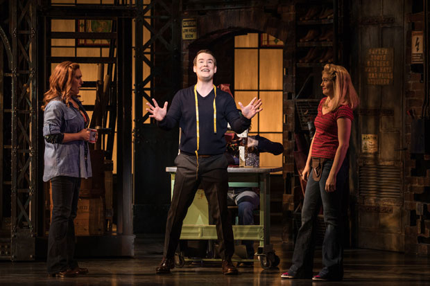 David Gook (center), seen here with Blair Golberg and Carrie St. Louis, returns to Kinky Boots for a limited engagement through September 9.