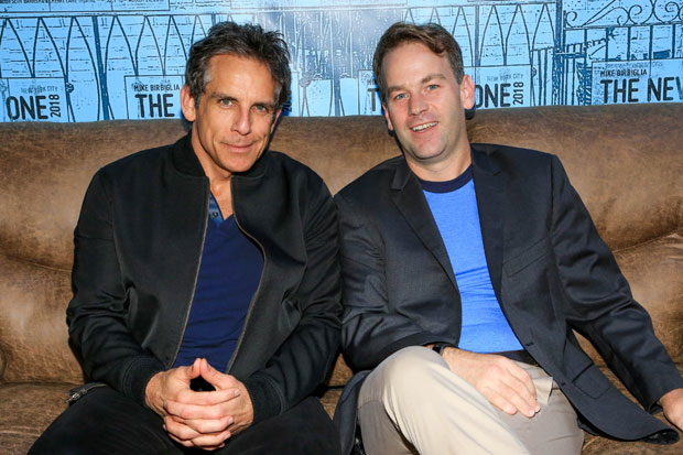 Ben Stiller and Mike Birbiglia celebrate opening night of Birbiglia&#39;s The New One at the Cherry Lane Theatre.