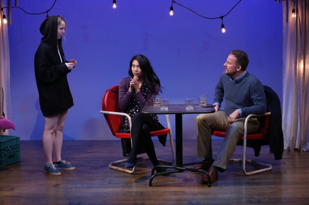 Mariah Lee, Francesca Fernandez McKenzie, and Stephen Guarino in Kenny&#39;s Tavern, written by Abby Rosebrock.