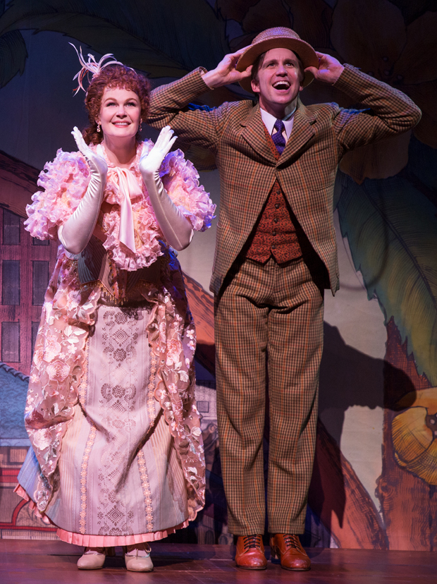 Kate Baldwin and Gavin Creel in Hello, Dolly! at the Shubert Theatre.