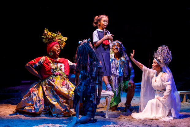The original 2018 cast of Once on This Island at Broadway&#39;s Circle in the Square Theatre.