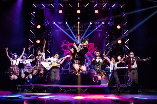 Justin Collette leads a band of child actors in &#39;&quot;School of Rock&#39;&#39; on Broadway.
