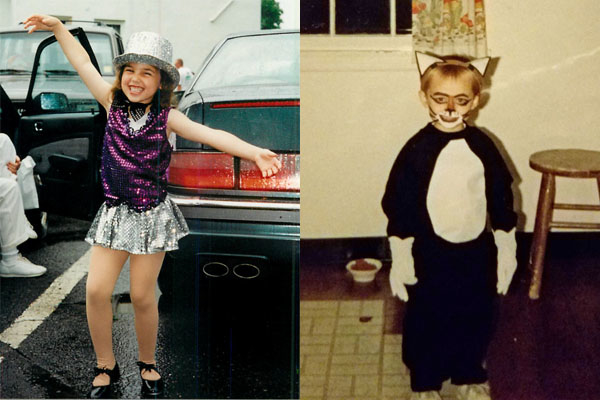 Show kids Hayley Levitt (prepared to step into A Chorus Line) and Zachary Stewart (pictured here in a kitchen concert of Cats) grew into adult theater critics.