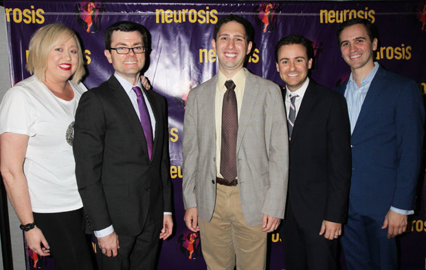 Shea Sullivan, Greg Edwards, Ben Green, Allan Rice, and Andy Sandberg celebrate opening night of Neurosis.
