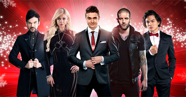 The stars of The Illusionists — Magic of the Holidays.