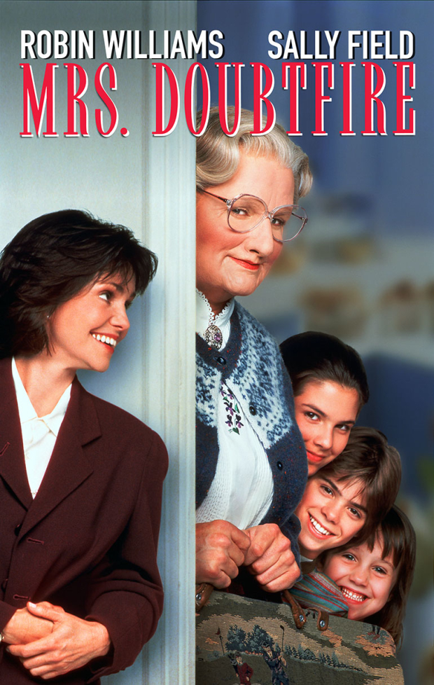 The original Mrs. Doubtfire movie poster.