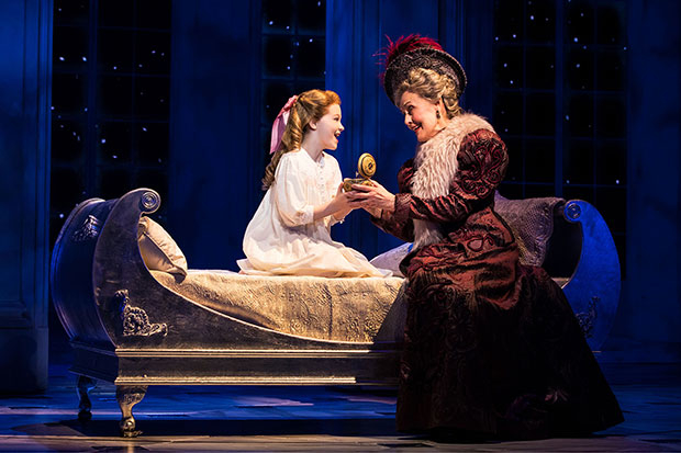 Nicole Scimeca and Mary Beth Peil in Anastasia. Peil begins her final three weeks as the Dowager Empress tonight.