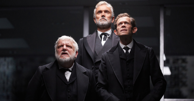 Simon Russell Beale, Ben Miles and Adam  Godley in The Lehman Trilogy at the National Theatre.
