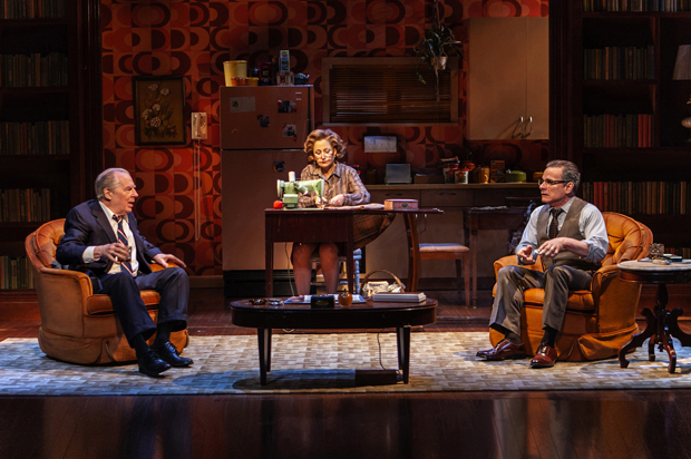 Michael McKean, Edie Falco, and Peter Scolari star in Sharr White&#39;s The True, directed by Scott Elliott, for the New Group at Pershing Square Signature Center.