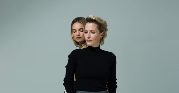 Gillian Anderson and Lily James in promotional art for All About Eve.