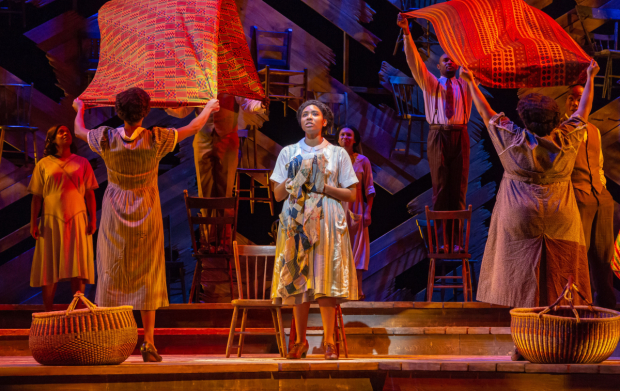 Adrianna Hicks (Celie) and the cast of The Color Purple, directed by John Doyle, at Paper Mill Playhouse.