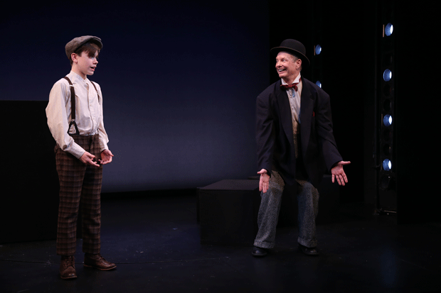 Finn O'Sullivan plays the Boy with Bill Irwin in a scene from Waiting for Godot.