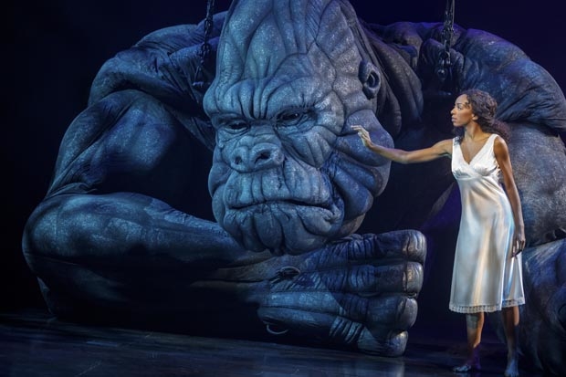 Christiani Pitts and her 20-foot-tall King Kong costar begin performances tonight at the Broadway theatre.