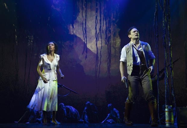 Christiani Pitts and Eric William Morris share a scene in Broadway&#39;s King Kong.