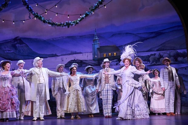 Betty Buckley (right) makes a grand entrance for curtain call on opening night.