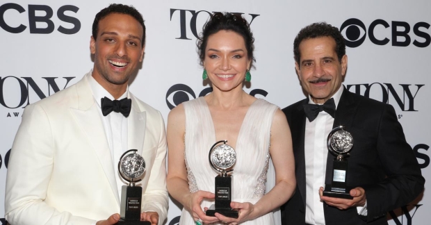 Ari&#39;el Stachel, Katrina Lenk, and Tony Shalhoub received 2018 Tony Awards for their performances in The Band&#39;s Visit.