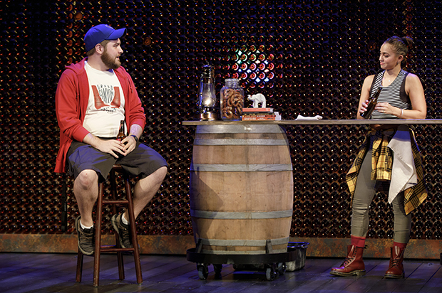 Nate Miller and Shazi Raja star in Jaclyn Backhaus&#39;s India Pale Ale, directed by Will Davis, for Manhattan Theatre Club at New York City Center.