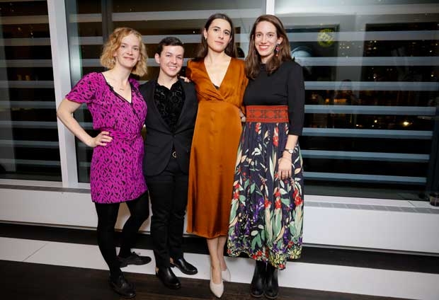 The company of Plot Points of Our Sexual Development celebrate opening night at Lincoln Center&#39;s Claire Tow Theater.