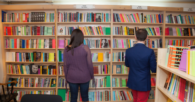 Perusing the shelves at the Drama Book Shop.