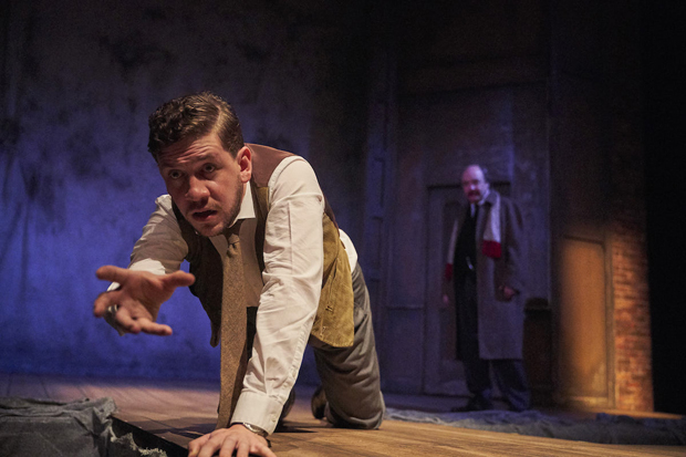 Adam Wesley Brown and Bradley Armacost in Susan Hill&#39;s The Woman in Black, directed by Robin Herford at Cleveland Playhouse.