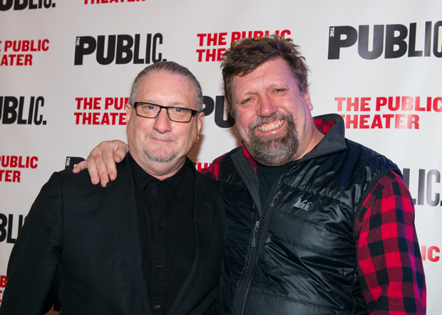 Mark Russell (left), director of the Under the Radar Festival, with Public Theater artistic director Oskar Eustis (right).