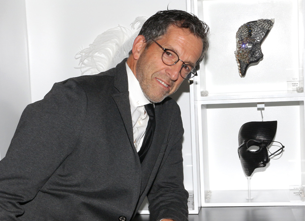 Kenneth Cole shows off his #PhantomFashion30 design (lower mask).